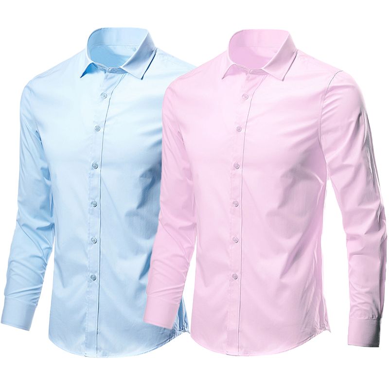 White shirt men's long-sleeved non-ironing business formal wear plus fat plus size professional work men's casual suit shirt
