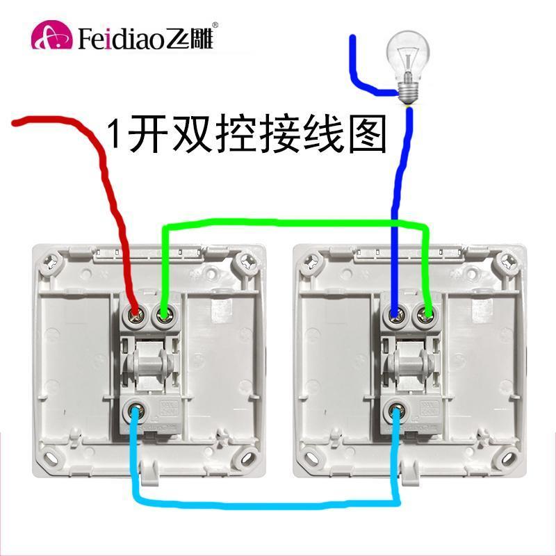 飞雕86型明装m一开双控开关家用一位单开双联1开灯电源面板白色