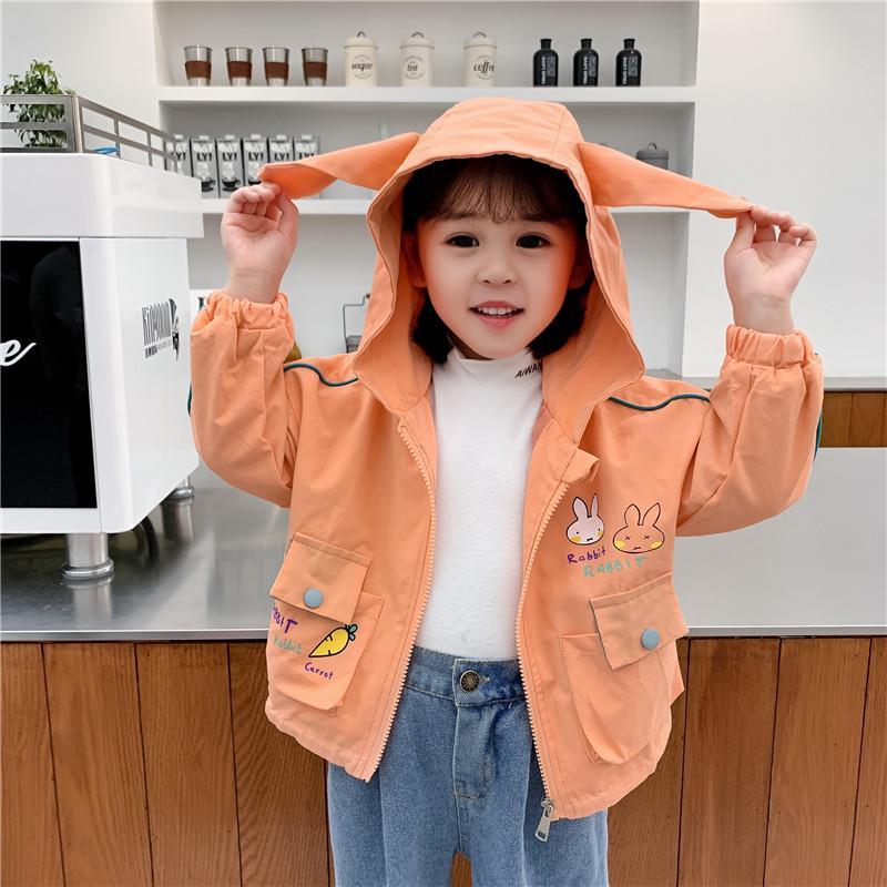 棉女童連帽風衣兒童寬鬆外套童裝長袖上衣寶寶洋氣2023春秋裝新款