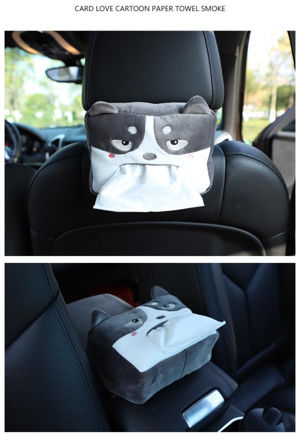 车载纸巾盒抽车用挂式汽车内扶手箱遮阳板卫生抽纸盒卡通可爱创意
