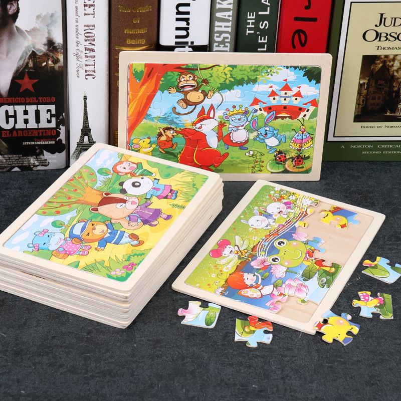 24 pieces / 9 pieces children's Wooden Jigsaw Puzzle baby early education intelligence kindergarten 3-5-7 years old children's cognitive toys
