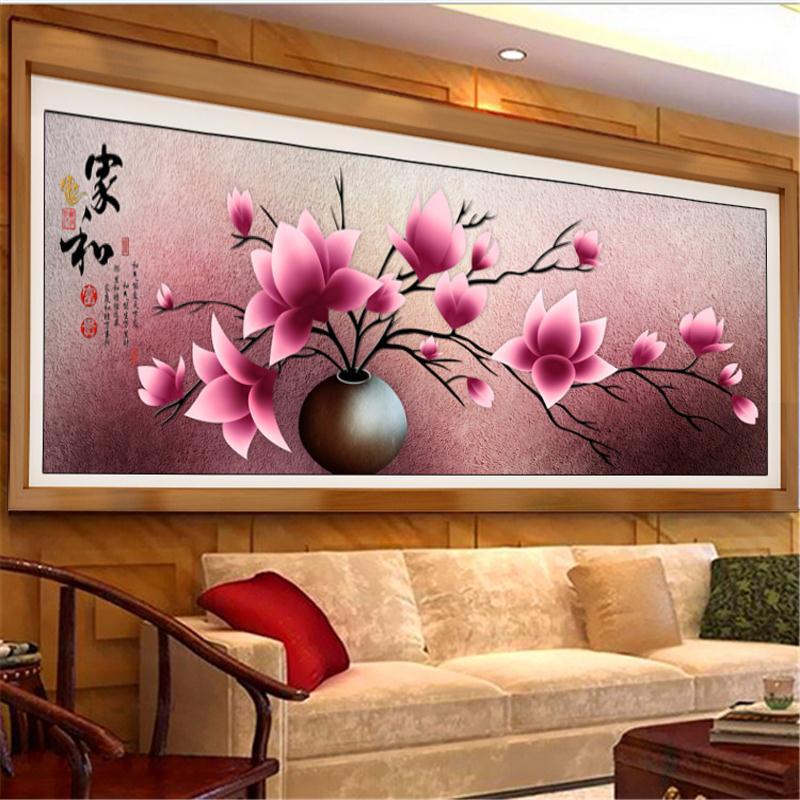 新款客厅家和富贵钻石画方钻满钻玉兰花瓶点钻贴钻十字绣简约现代