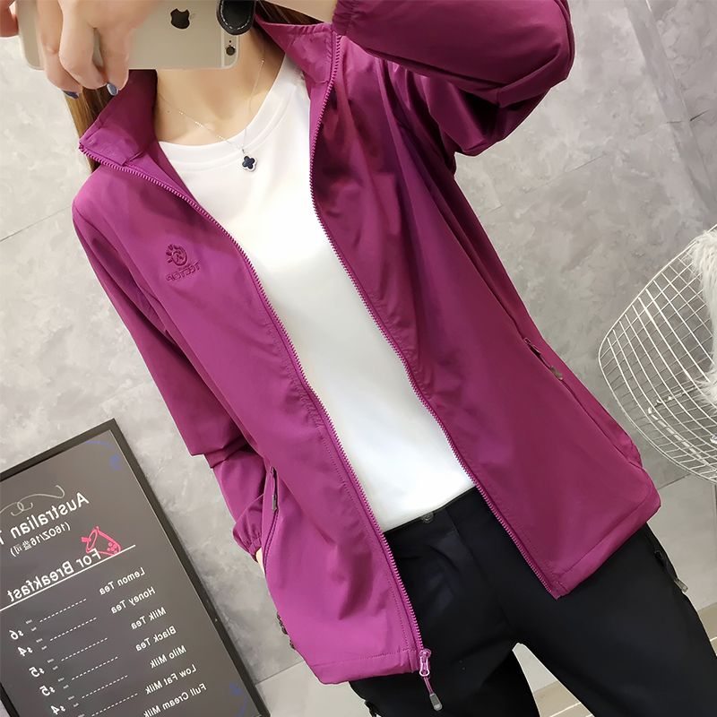 Four-sided elastic quick-drying clothes women's summer thin waterproof breathable jacket outdoor sports windbreaker anti-ultraviolet