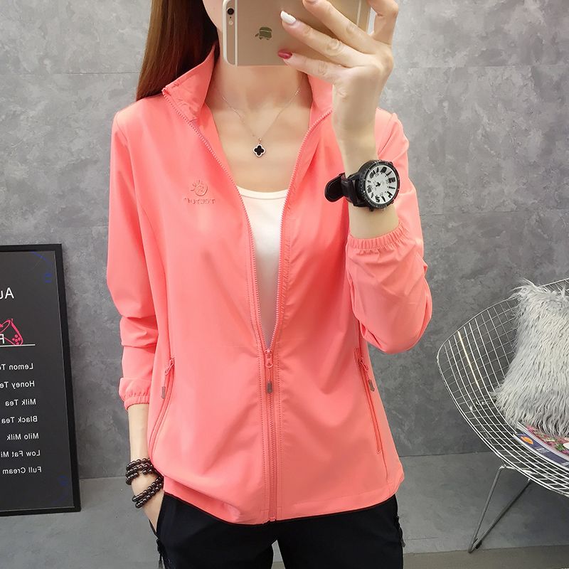Four-sided elastic quick-drying clothes women's summer thin waterproof breathable jacket outdoor sports windbreaker anti-ultraviolet
