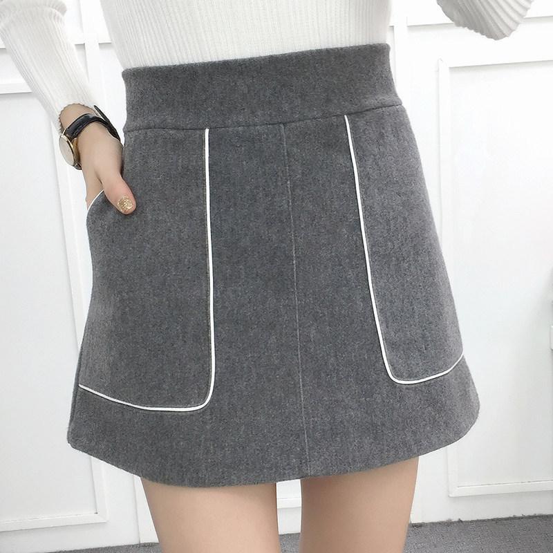 2019休闲新款秋季冬季韩版毛呢短裤女百搭高腰秋冬外穿靴裤阔腿裤【2