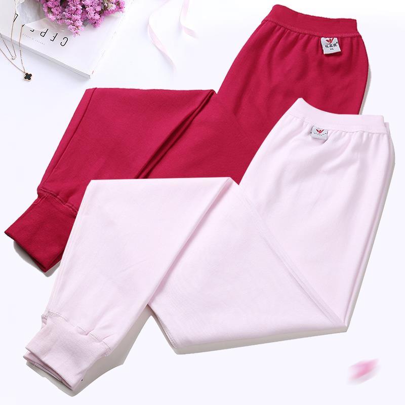 Middle-aged and elderly pure cotton long johns high waist plus fat plus mother thin line pants leggings old-fashioned grandma long johns women's single piece