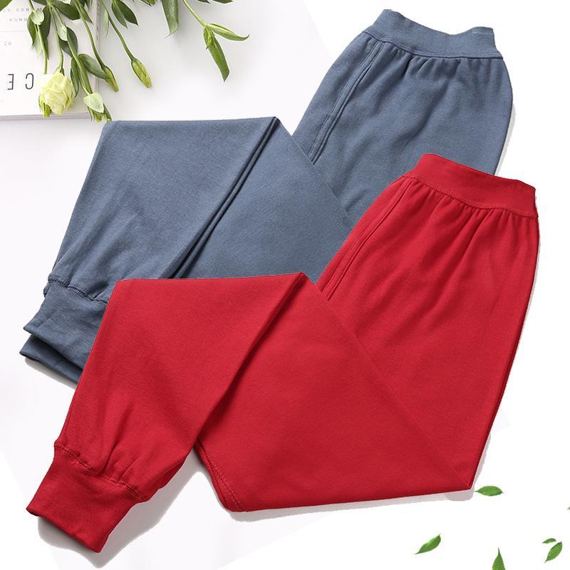 2-pack men's cotton long johns single-layer woolen trousers line trousers large size cotton long johns thickened