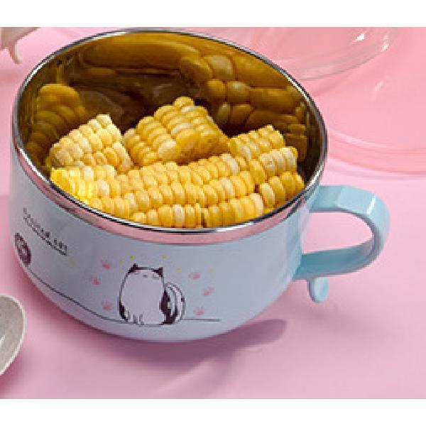 Jinfeiyue stainless steel instant noodles bowl cartoon stainless steel round lunch box Chinese style portable heat insulation