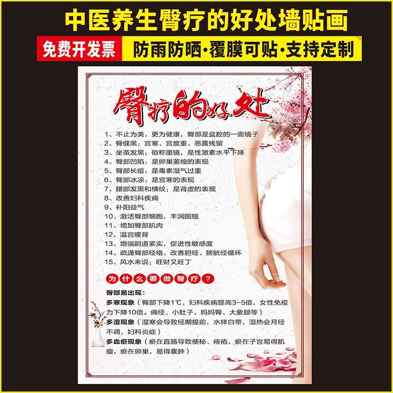 臀疗宣传图美容院臀部保养图片做臀疗的好处海报养生挂画广告画