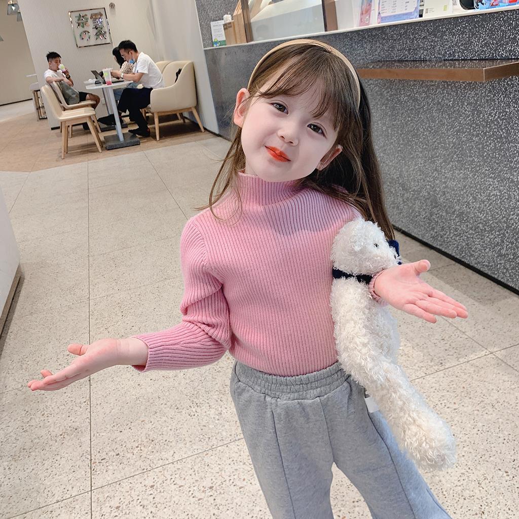 Autumn and winter girls' sweater Pullover children's sweater boys' and children's wear baby's bottoming shirt long sleeve warm coat top wool