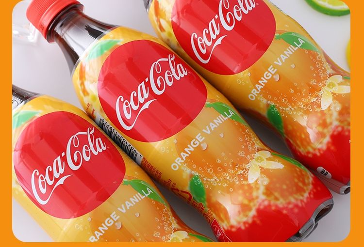 日本进口可口.可乐CocaCola夏季限定香草橘子味可乐碳酸饮料3瓶装
