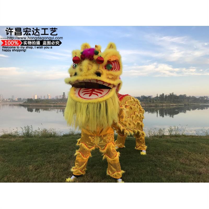 新款舞狮道具整套南狮双人舞狮子龙醒狮成人服装狮头套装促销特价