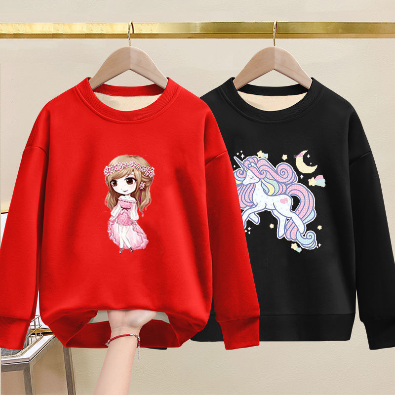 Girls' Plush sweater middle and large children's autumn and winter warm and thickened foreign style 2020 new winter children's winter coat