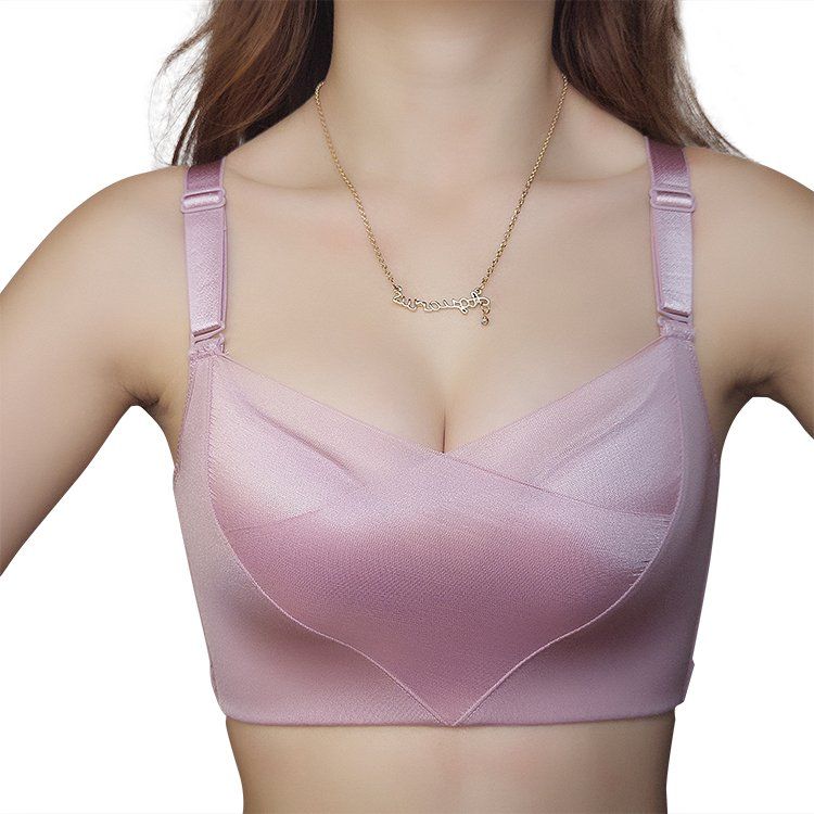 Happy Fox Underwear Gathering Breasts Anti-Sagging Top Support Adjustable Bra No Steel Ring Bra Set
