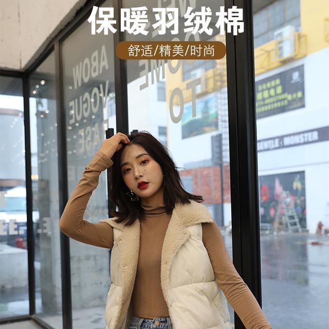 Down cotton waistcoat women's Vest fall / winter 2020 new style bread jacket with thick shoulder and short jacket