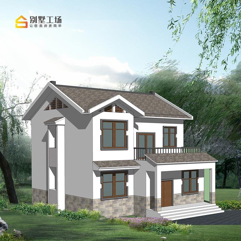 259农村别墅设计图纸经济型自建房二层中式乡村小别墅房两间120平