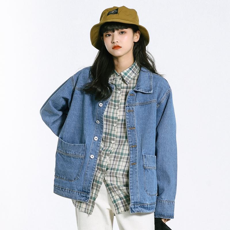 2020 autumn and winter new retro denim jacket female net red loose bf all-match casual long-sleeved jacket top tide