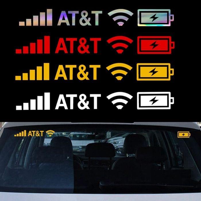 手机信号wifi剩余电量显示车贴电量充足信号满格创意汽车改装贴纸