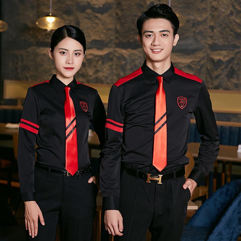 龙丽儿ktv服务员马甲衬衫秋冬套装酒吧酒店夜场工作服长袖少爷装