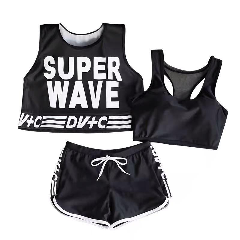 Split swimsuit women's 2020 new conservative hot spring student swimsuit South Korea ins covered belly slim sexy three piece set