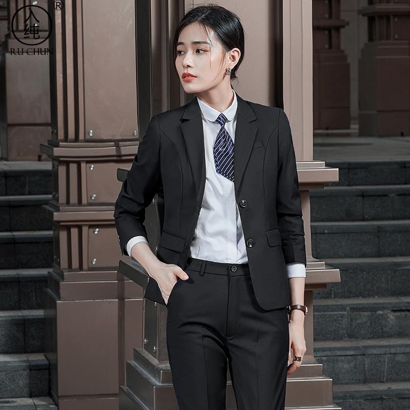 高端職業西裝套裝女秋冬氣質正裝銀行經理面試工裝教師工作服西服