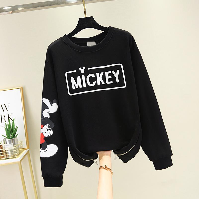 Super soft / Plush Mickey sweater women's thin autumn winter new Korean loose large zipper coat