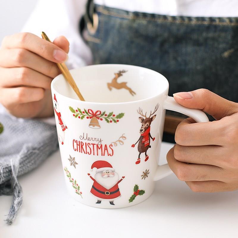 ceramic mug coffee cup milk cup christmas snowman 圣诞咖啡杯