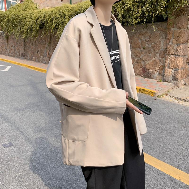 Autumn and Winter Hong Kong style suit men's trend Korean leisure ins handsome suit men's loose and lazy wind net infrared cover