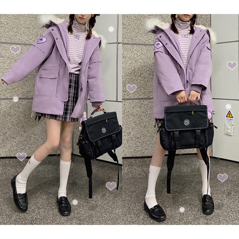 Winter new college style loose bread clothing fruit cotton clothing warm quilted cotton padded jacket thickened cotton jacket hooded jacket