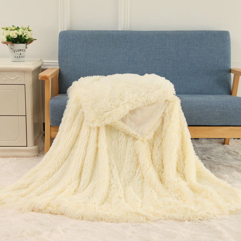 Ins white plush plush Blanket Baby Children's studio photography background decoration sofa blanket cover blanket
