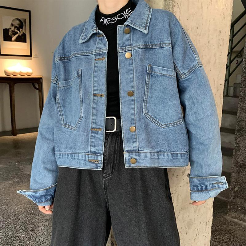Denim jacket women's autumn and winter 2020 new Korean version retro loose thin short jacket bf style student cardigan
