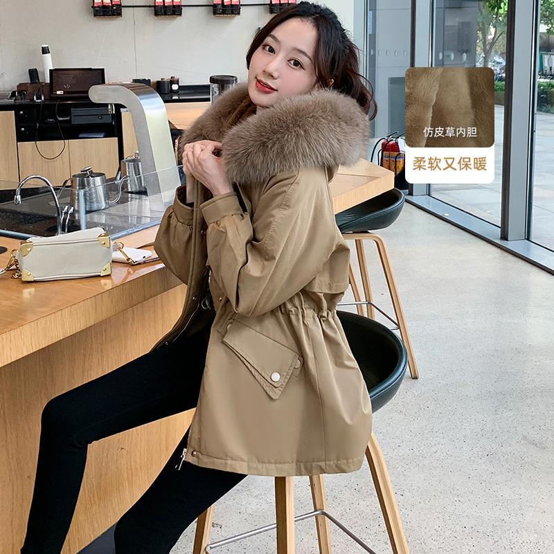 Cotton padded clothing 2020 new Parka women's winter coat small slim fur liner cotton padded jacket in super hot [deliver in 5 days]
