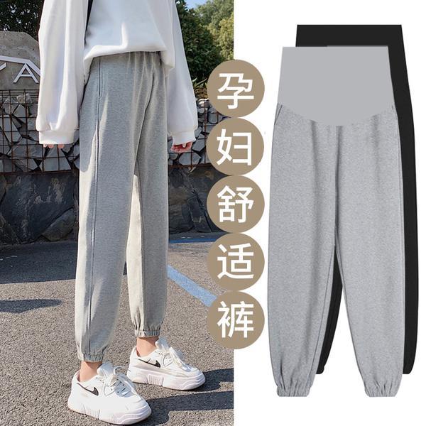 孕婦褲子秋冬外穿時尚秋季衛褲潮媽休閒褲運動長褲冬季加絨打底褲