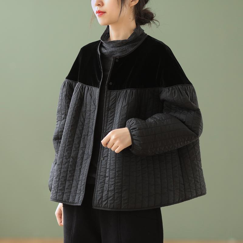Plus size spring and autumn women's clothing new splicing long-sleeved casual jacket women's trendy ins autumn and winter top women's short style