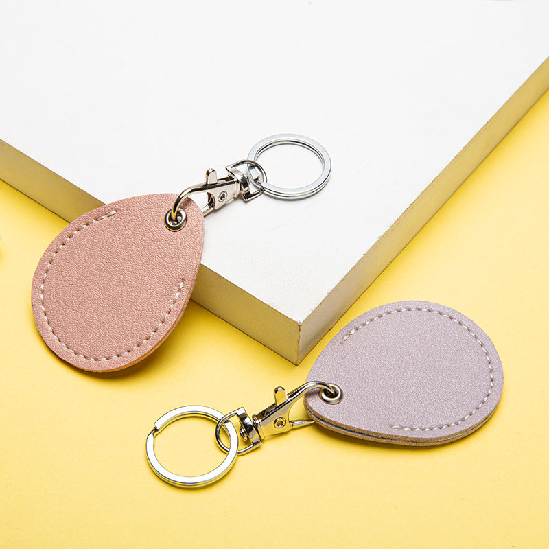 Girly Heart Access Control Card Water Drop Sensing Creative Round Elevator Card Protective Cover Door Card Cover Keychain Handmade Small