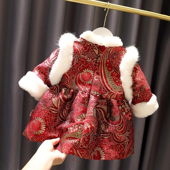 女宝宝拜年服冬装儿童中国风唐装婴儿周岁过年棉衣新年装女童旗袍