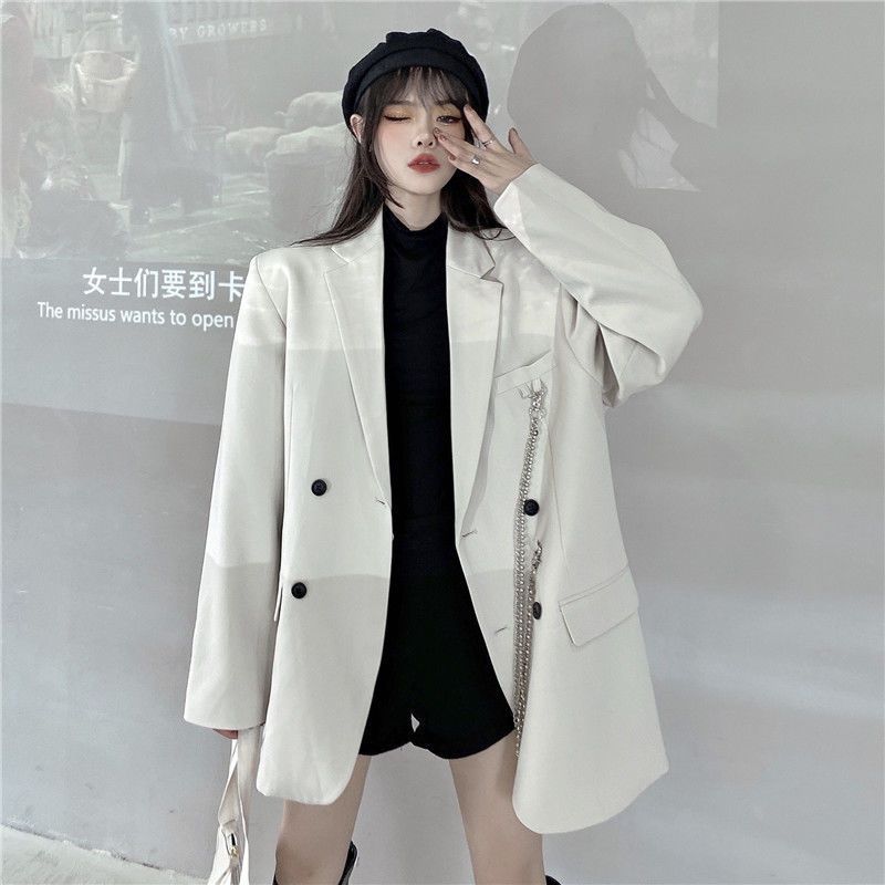 Autumn and winter new casual suit coat women's loose small British style long sleeve suit top fashion