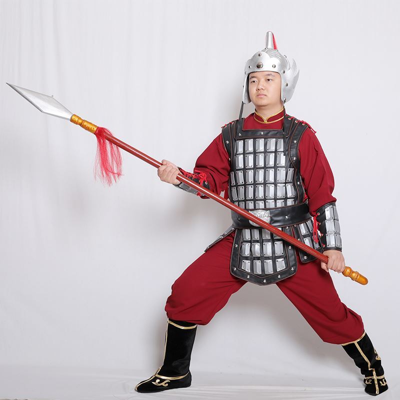 古代将军盔甲铠甲战袍可穿真人金属舞台影视表演服装士兵服男道具