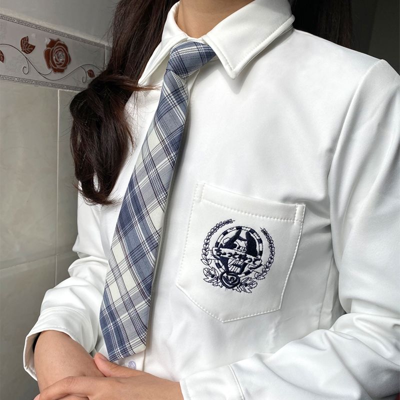 jk shirt women's autumn and winter new 2020 uniform plus velvet thick college wind Japanese students white shirt bottoming