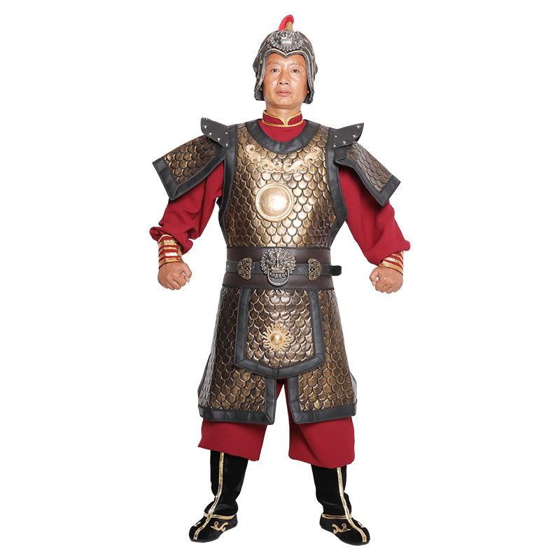 古代将军盔甲铠甲战袍可穿真人金属舞台影视表演服装士兵服男道具