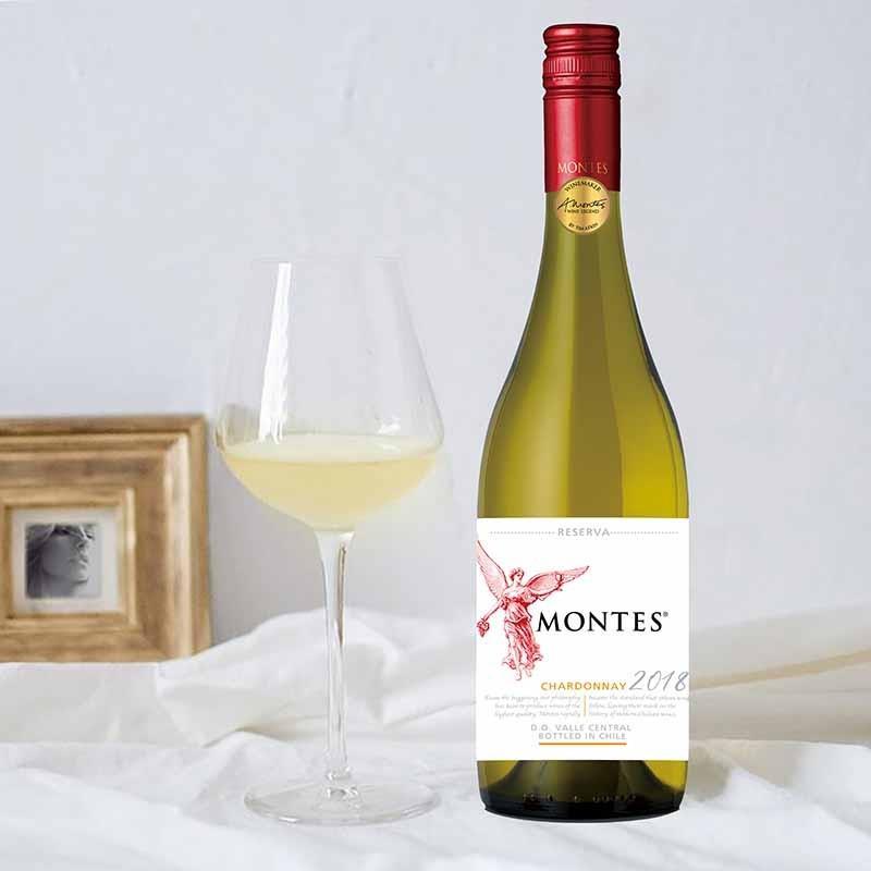 蒙特斯 红天使珍藏莎当妮干白 750ml单支 智利名品天使系列葡萄酒