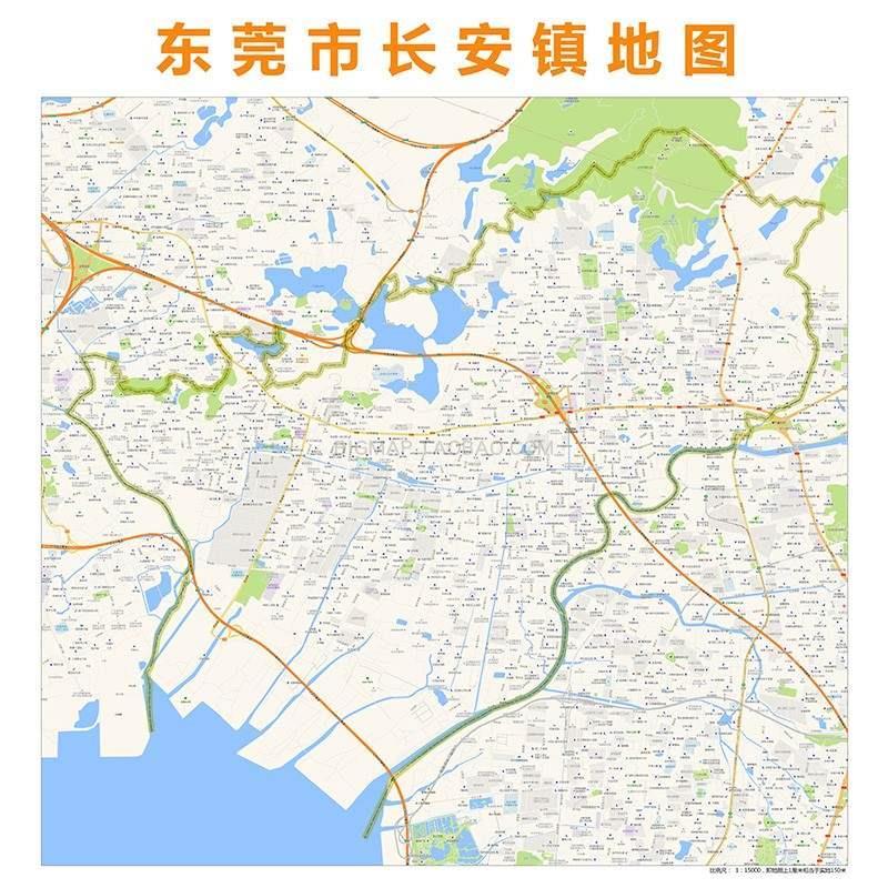 东莞市长安镇地图高清定制2021城市街道交通卫星办公会议室挂图