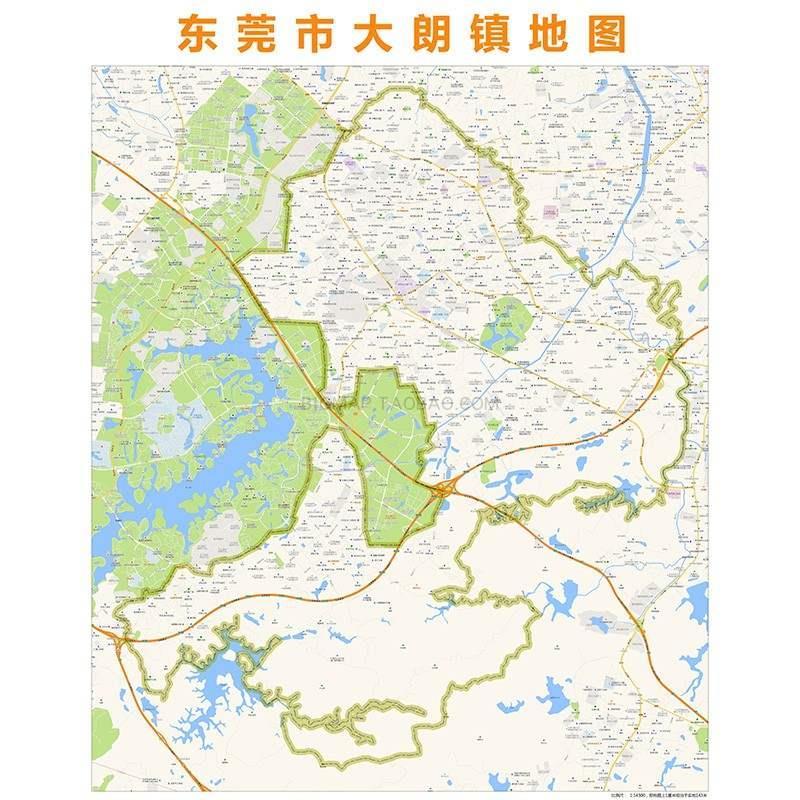 东莞市大朗镇地图2021高清定制城市街道交通卫星办公会议室挂图