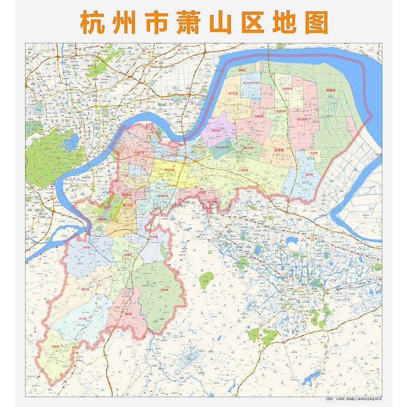 全国地图定制杭州市萧山区行政区划地图 高清定制城市城区地图