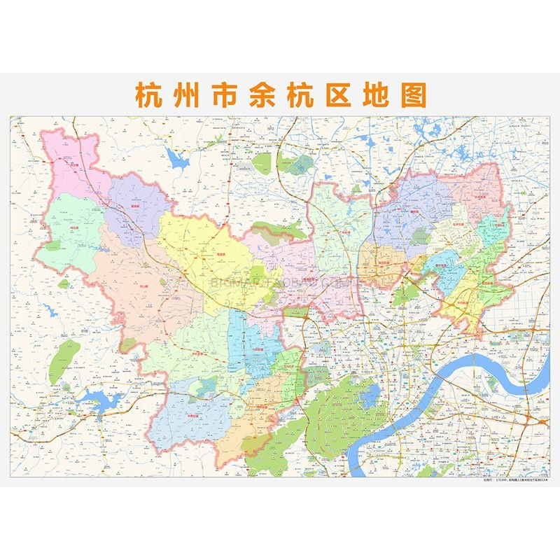 杭州市余杭区行政区划地图 高清定制2020城市交通卫星办公室挂图