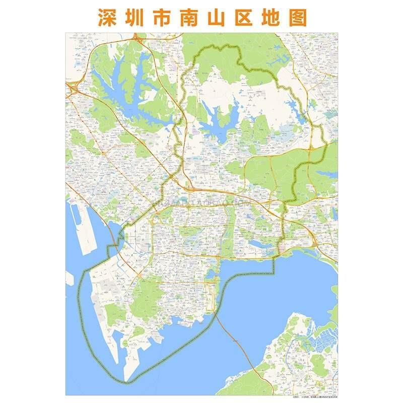 深圳市南山区地图高清定制2021城市街道交通卫星办公会议室挂图