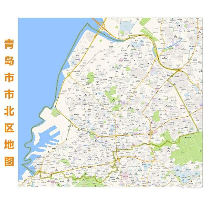 青岛市市北区地图高清定制2021城市街道交通卫星办公会议室挂图