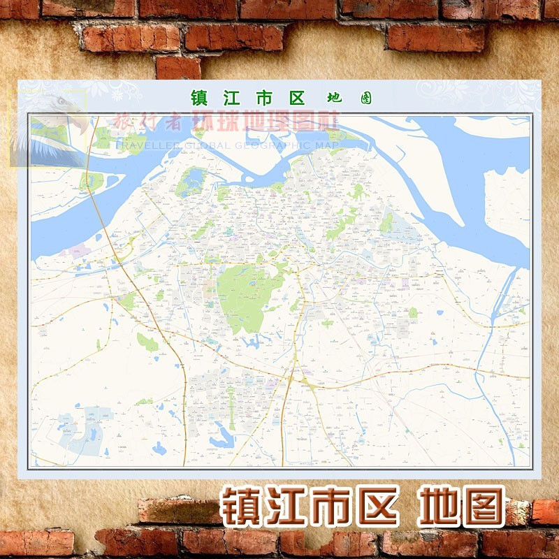 超大巨幅 镇江市区地图订制定做 城市城区海报2020新版装饰画芯