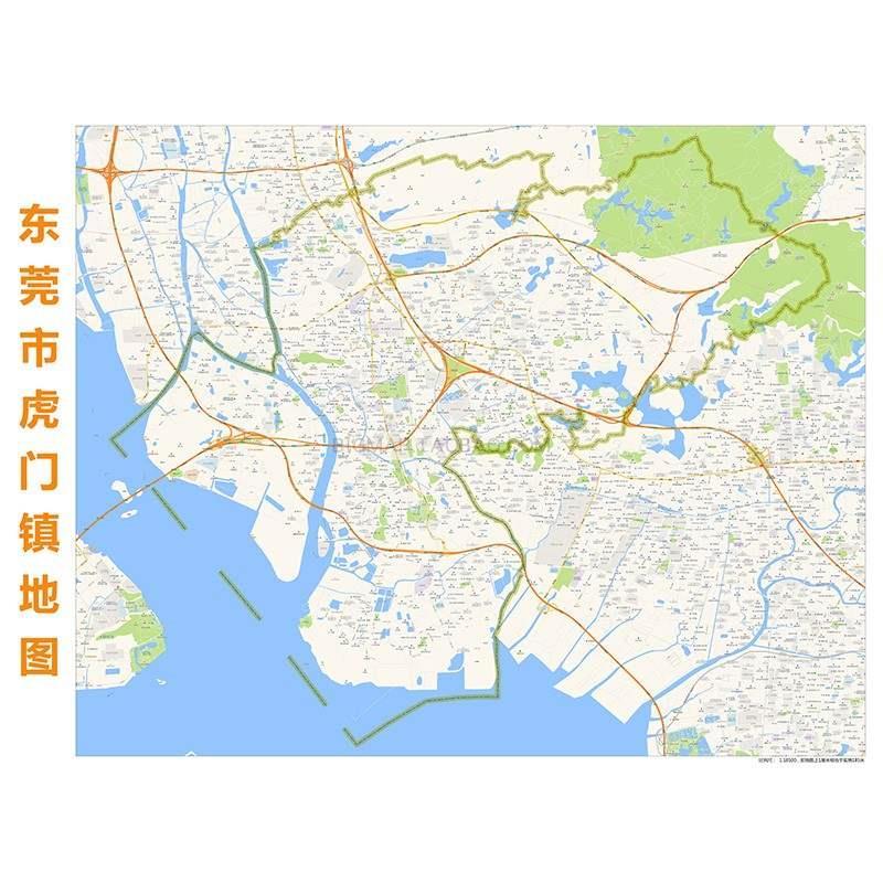 东莞市虎门镇地图2021高清定制城市街道交通卫星办公会议室挂图