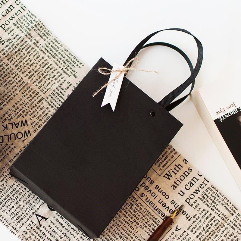 black gift bag present bag boyfriend gift box tote paper bag